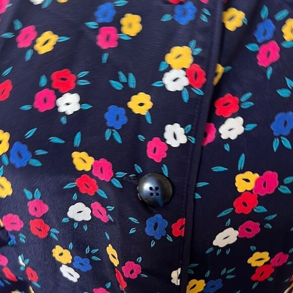 Vintage button up drop waist peplum style short sleeve - Picture 5 of 6